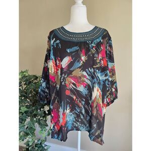 CJ Banks Top Sz 2X Multi-color Beaded